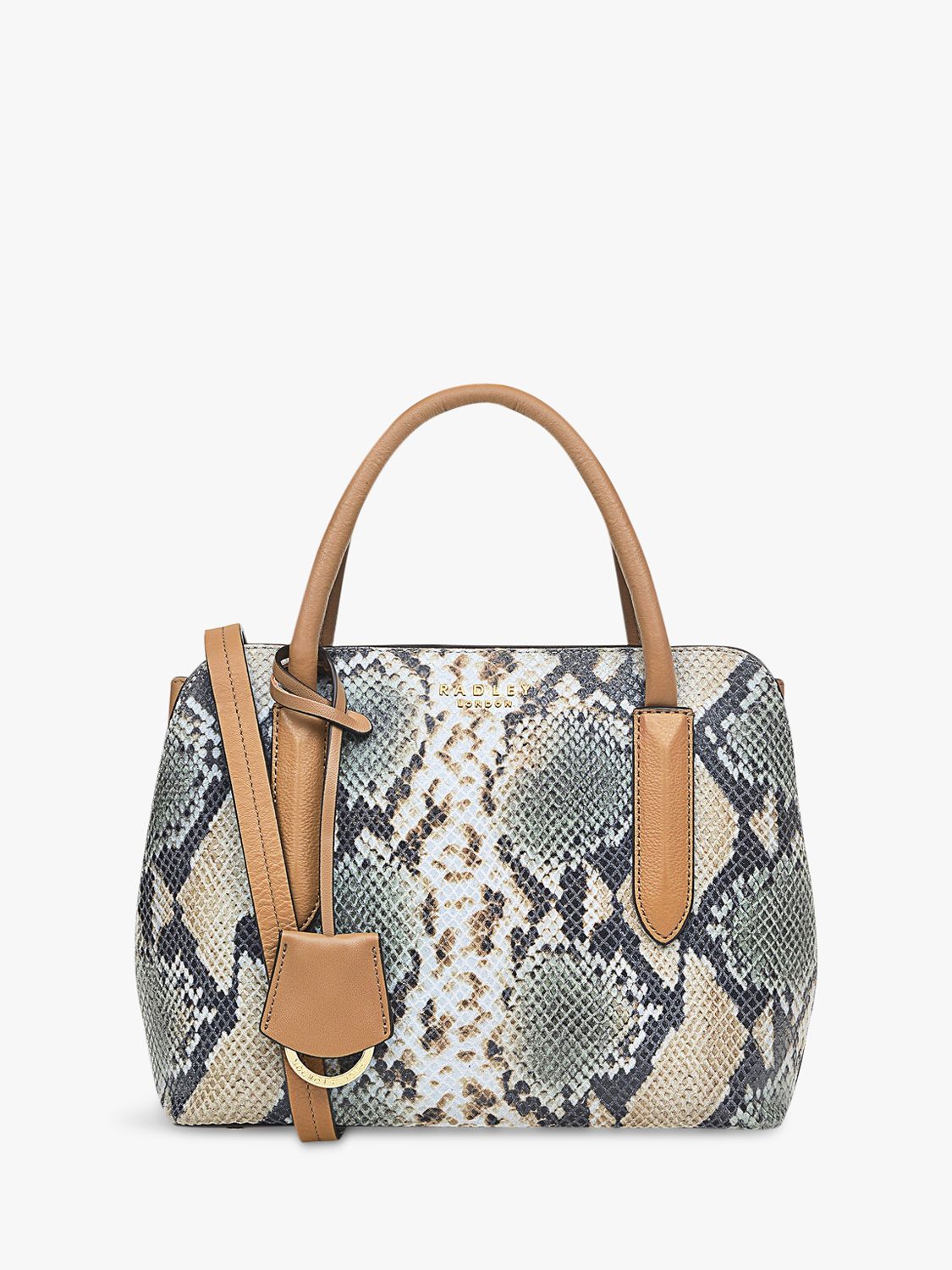 Radley Liverpool Street 2.0 Leather Small Multiway Bag, Butterscotch/Snake  at John Lewis & Partners