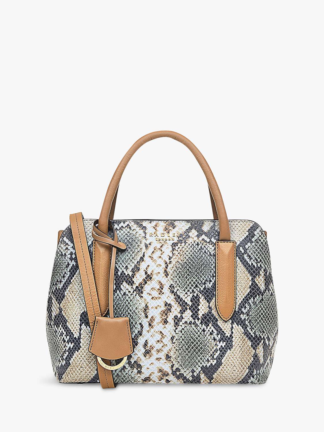 Radley Liverpool Street 2.0 Leather Small Multiway Bag, Butterscotch/Snake  at John Lewis & Partners