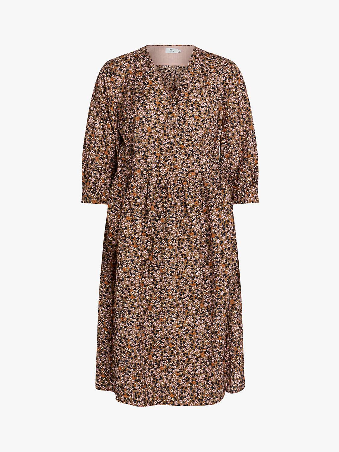 Buy Noa Noa Camille Ditsy Floral Print Midi Wrap Dress, Navy/Brown Online at johnlewis.com