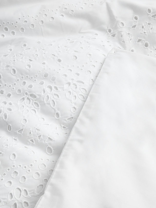 John Lewis Emica Embroidered King Duvet Cover, White