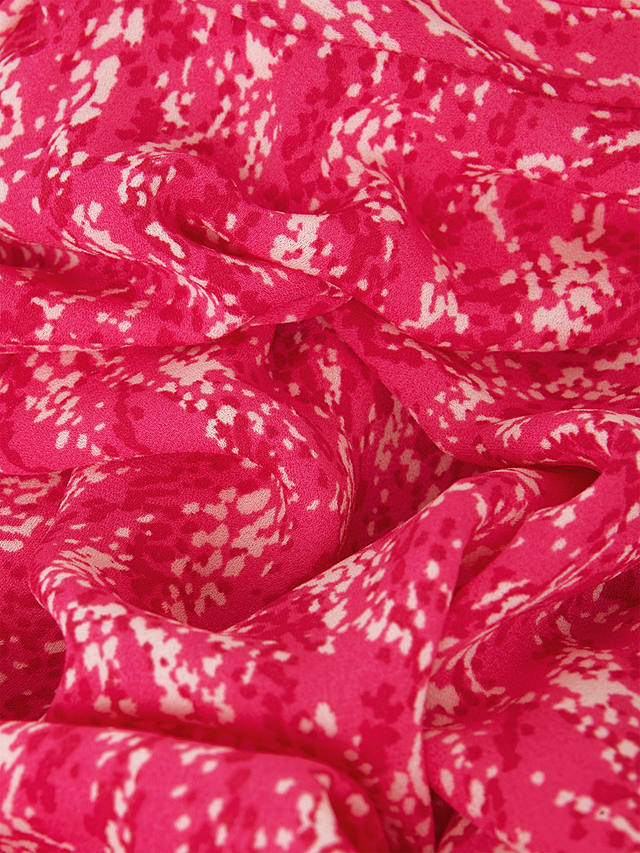 Hobbs Marilyn Dapple Print Twist Neck Top, Pink/Multi