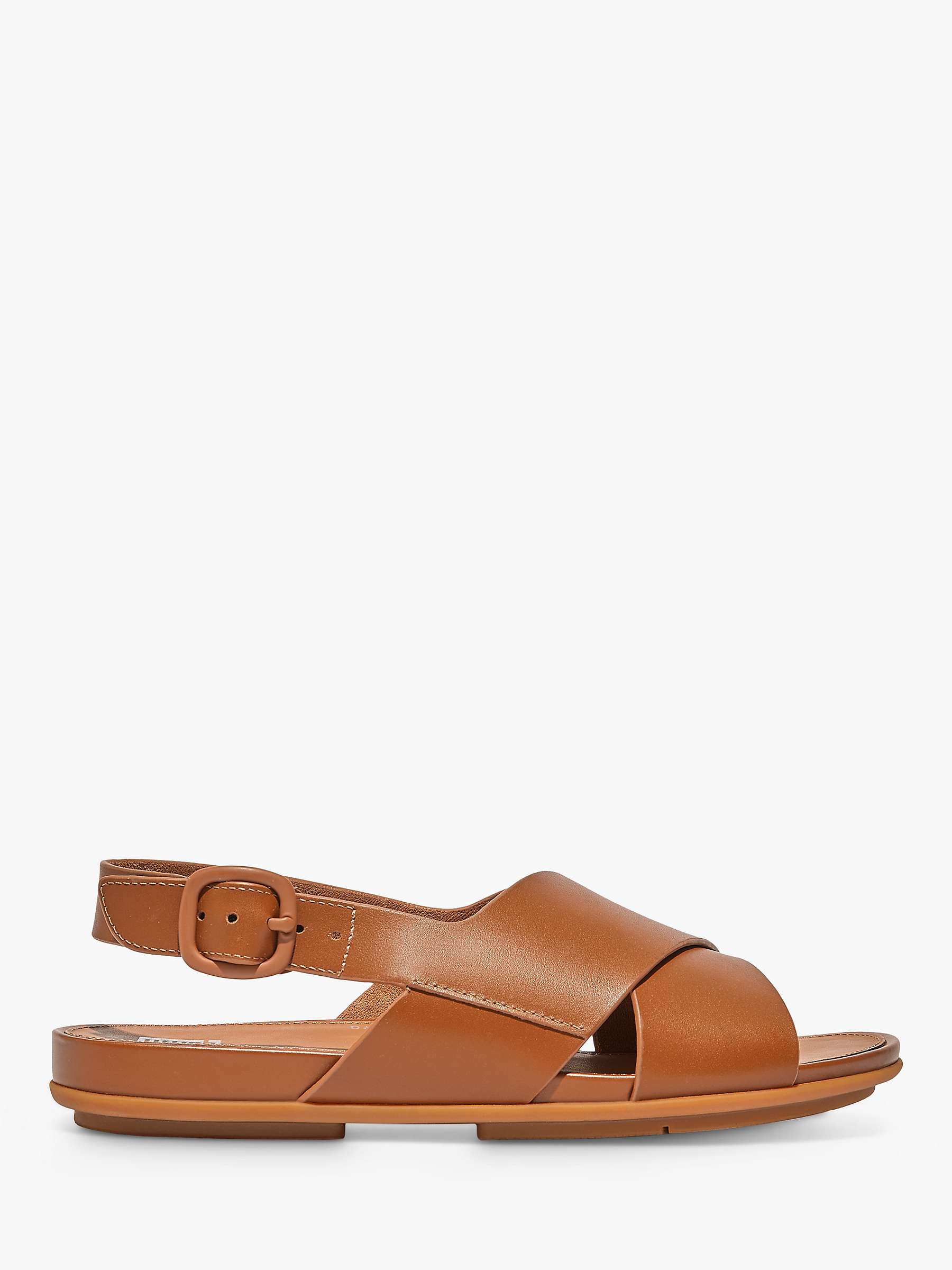 FitFlop Gracie Leather Back Sandals, Light Tan at John Lewis & Partners