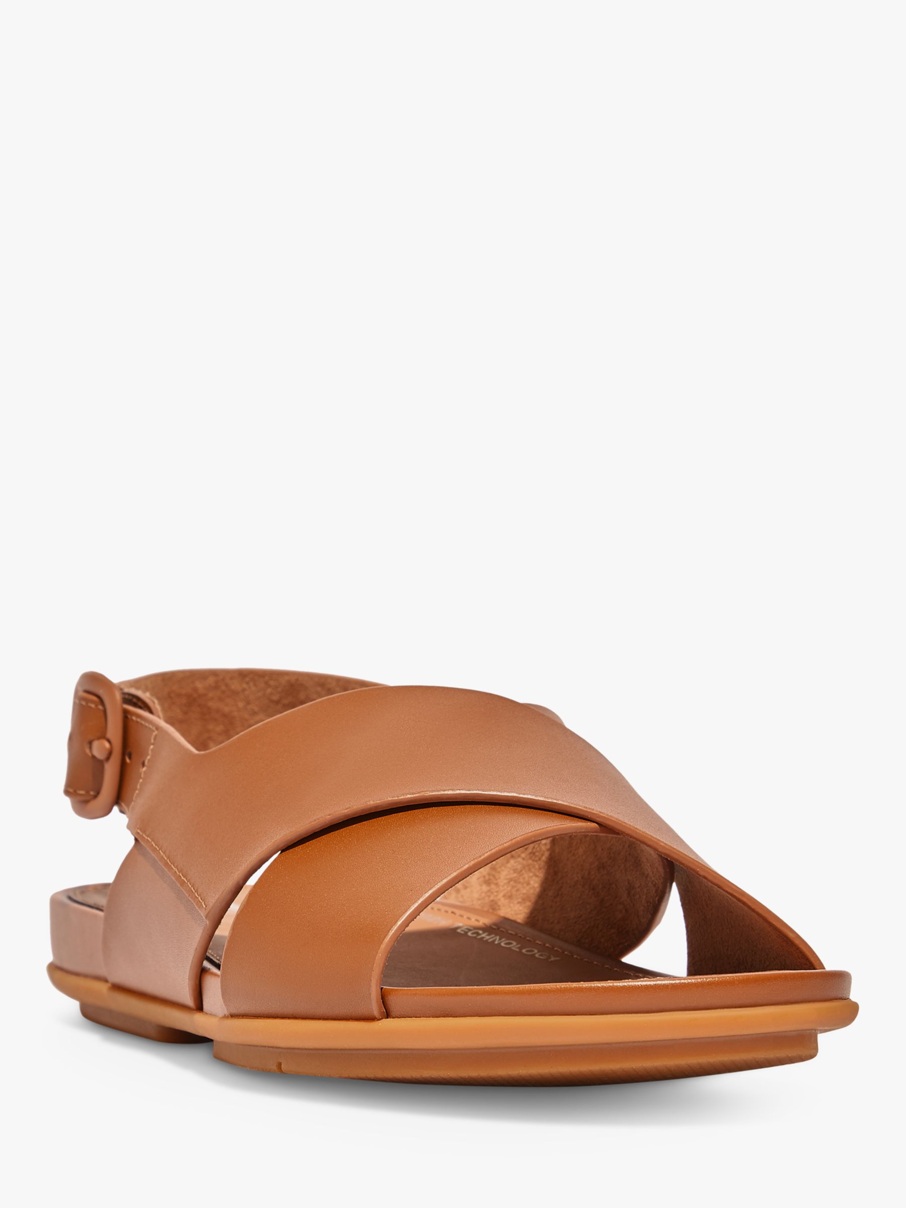 FitFlop Gracie Leather Back Sandals, Light Tan, 3