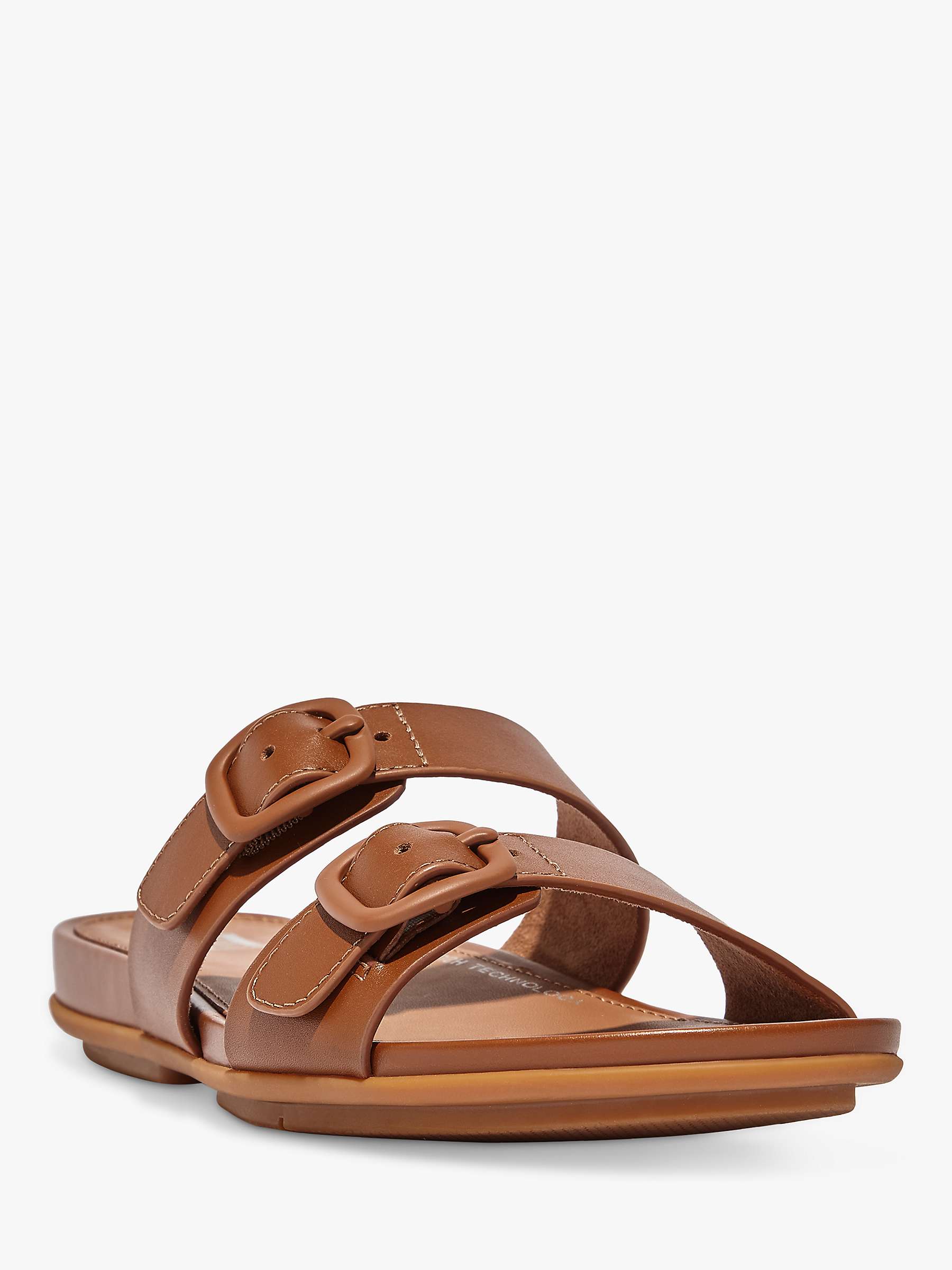 Buy FitFlop Gracie Leather Two Strap Slider Sandals Online at johnlewis.com