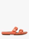 FitFlop Gracie Leather Two Strap Sandals, Sunshine Coral