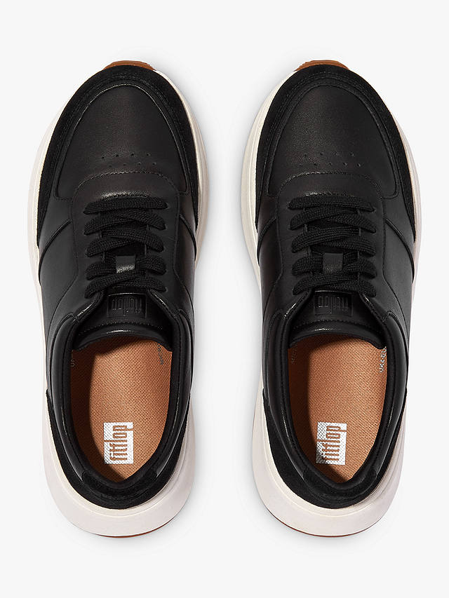 FitFlop Stacked Leather Trainers, Black