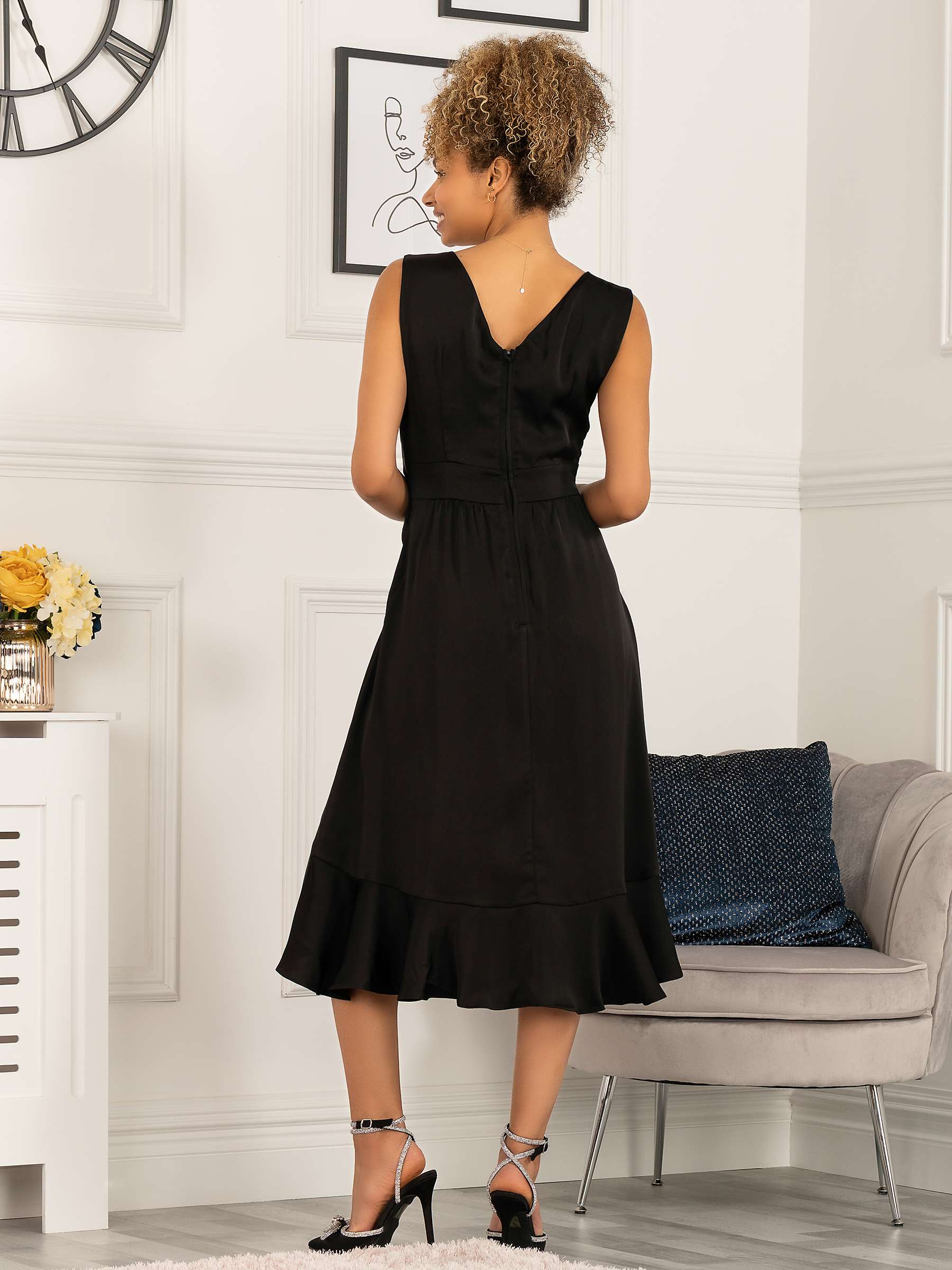 Buy Jolie Moi Sherlyn Flounce Dip Hem Midi Dress Online at johnlewis.com
