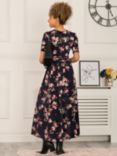 Jolie Moi Elisha Floral Print Jersey Maxi Dress, Navy, Navy