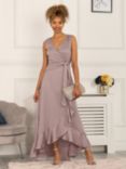 Jolie Moi Kyleigh Frill Hem Maxi Dress, Mauve Purple, Mauve Purple