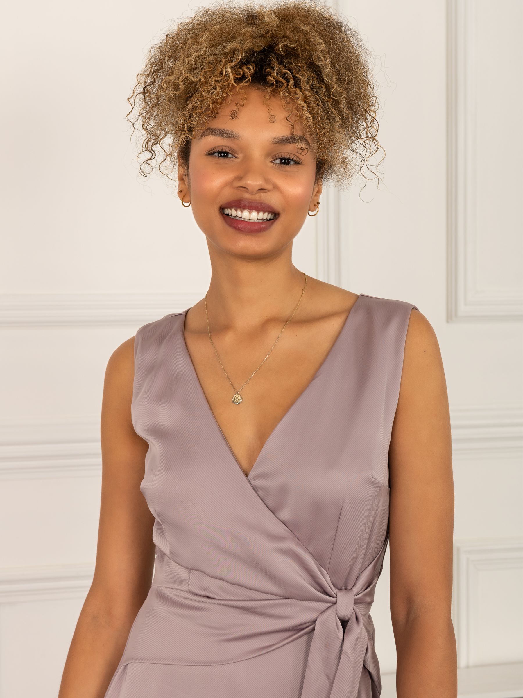 Buy Jolie Moi Kyleigh Frill Hem Maxi Dress, Mauve Purple Online at johnlewis.com