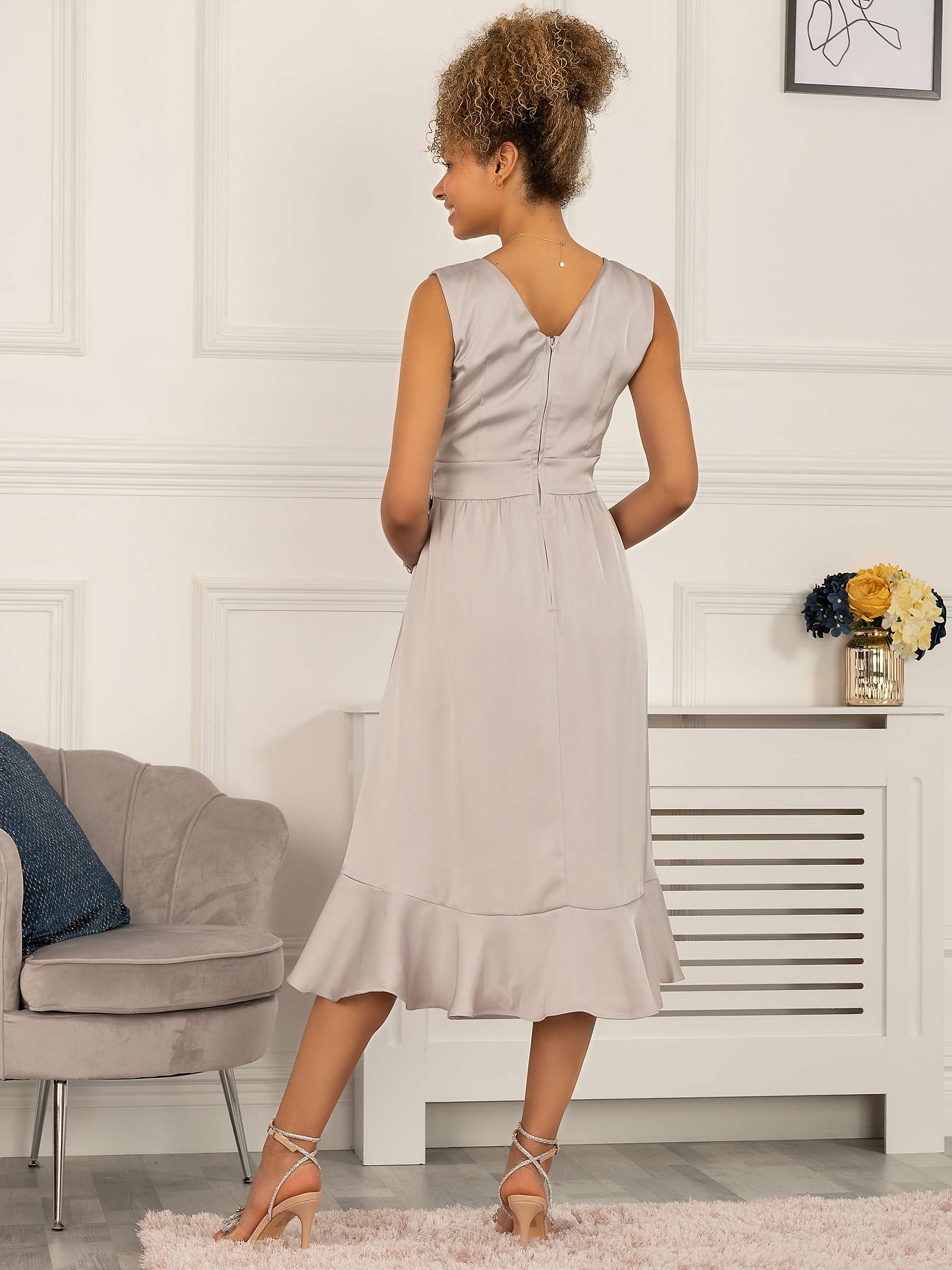 Buy Jolie Moi Sherlyn Flounce Dip Hem Midi Dress Online at johnlewis.com
