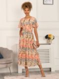 Jolie Moi Reagan Floral Print Chiffon Midi Dress