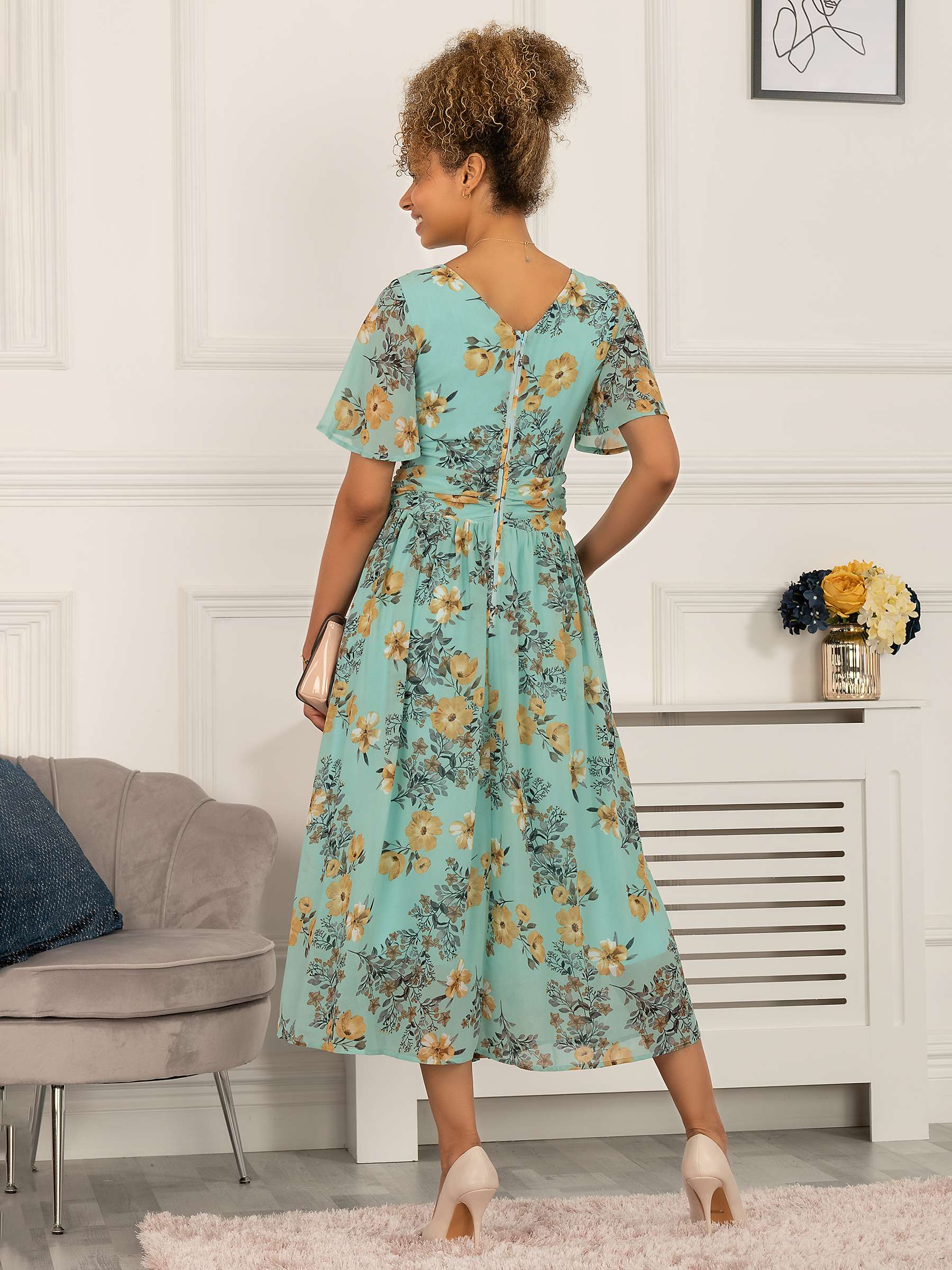 Buy Jolie Moi Reagan Floral Print Chiffon Midi Dress Online at johnlewis.com
