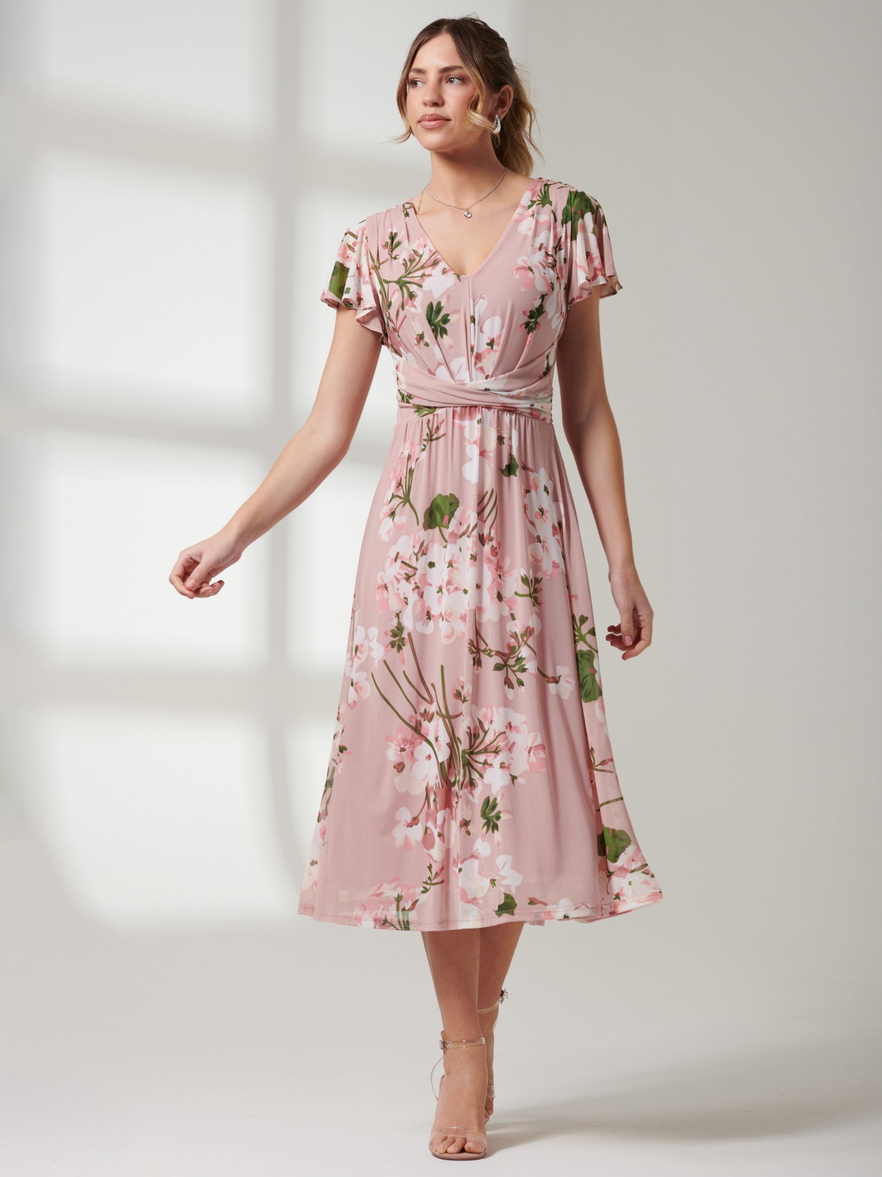 Buy Jolie Moi Scarlett Cap Sleeve Mesh Midi Dress Online at johnlewis.com