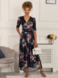 Jolie Moi Haizley Floral Print Mesh Maxi Dress, Navy