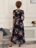 Jolie Moi Haizley Floral Print Mesh Maxi Dress, Navy