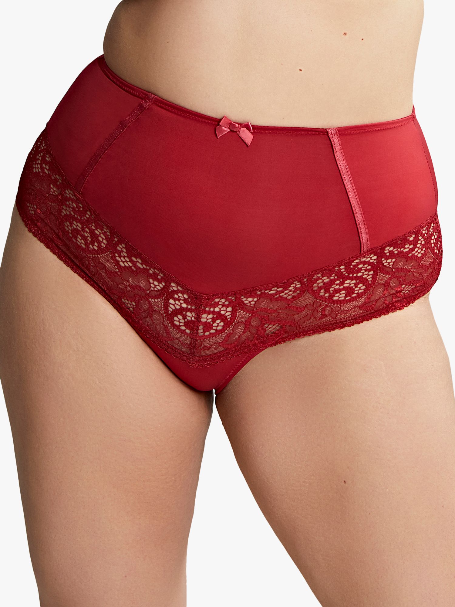 Panache Ana Lace Knickers, Salsa Red at John Lewis & Partners