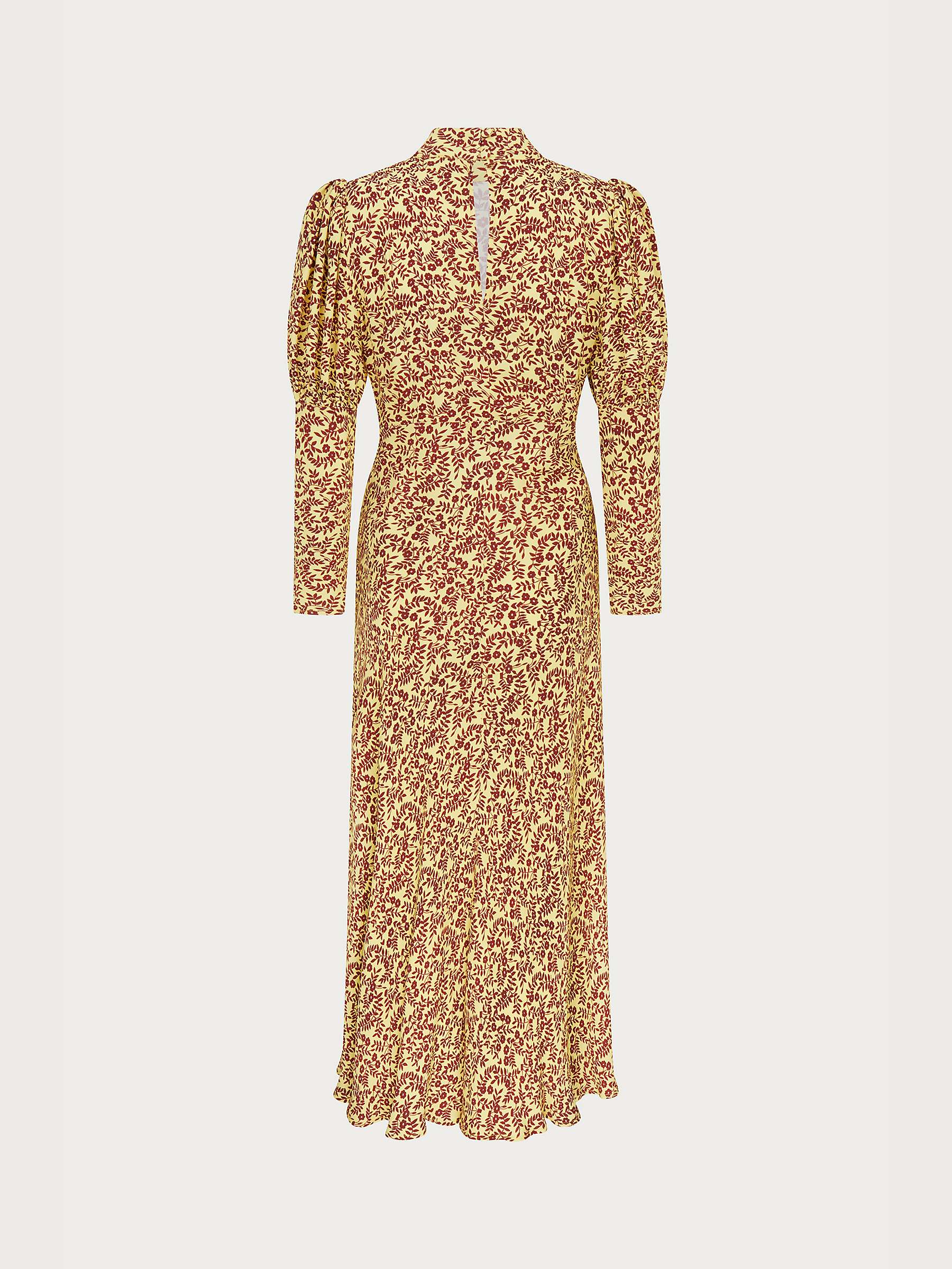 Buy Ghost Lea Floral Midi Dress, Yellow/Red Online at johnlewis.com
