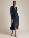 Ghost Meryl Satin Midi Dress, Navy