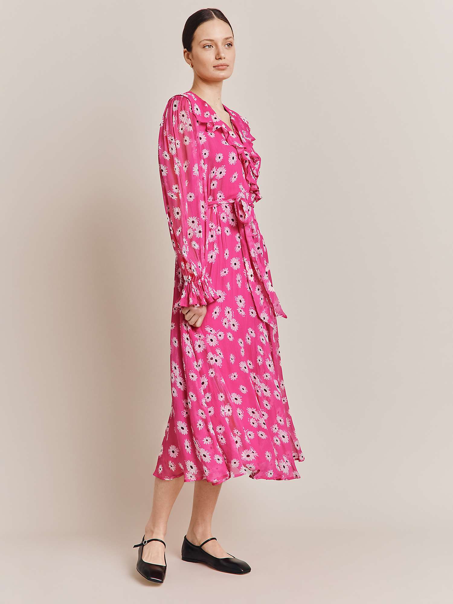 Buy Ghost Su Floral Wrap Dress, Pink Daisy Online at johnlewis.com