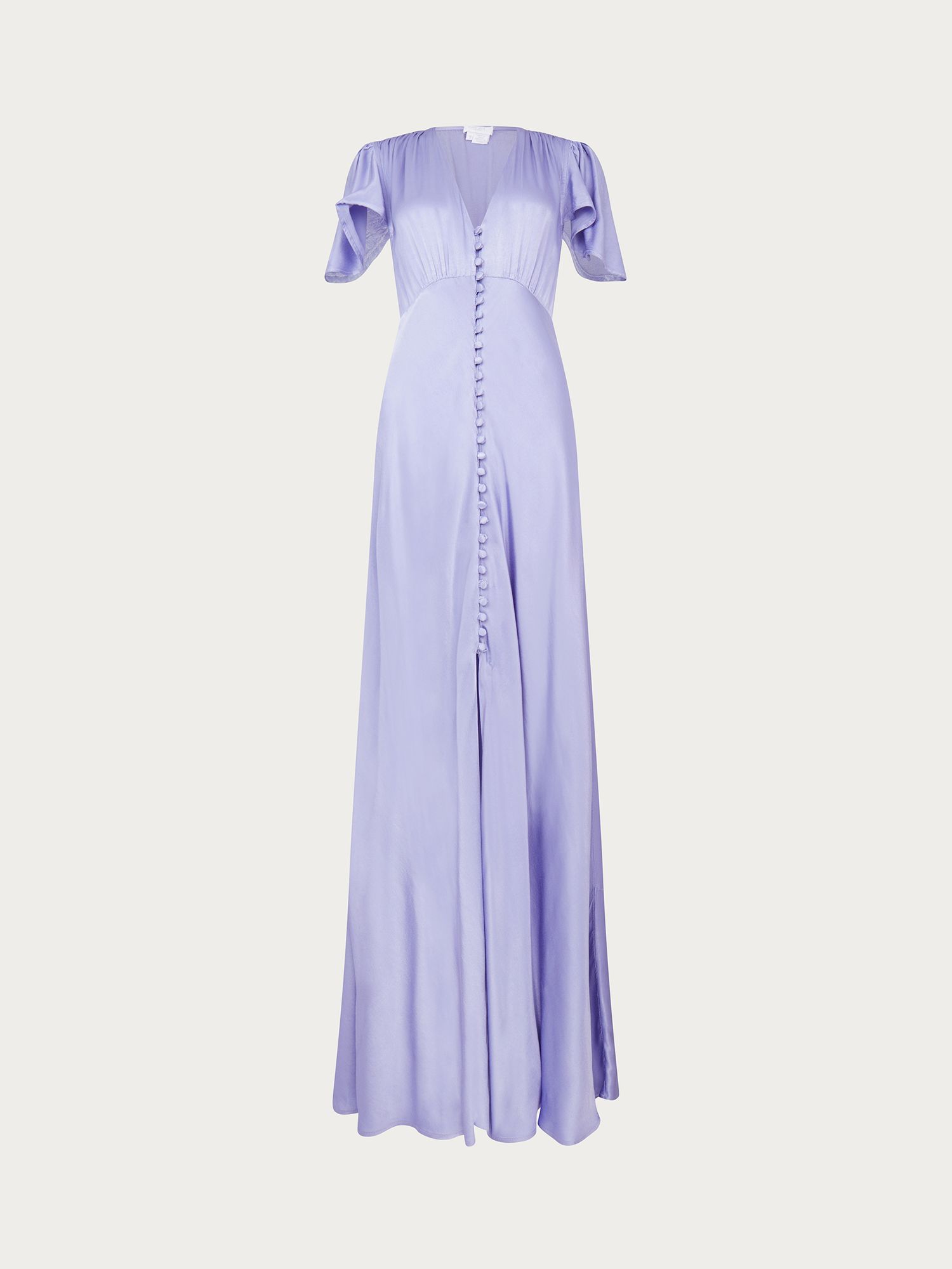 Ghost Delphine Satin Maxi Dress, Violet, S