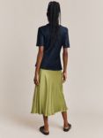 Ghost Luna Satin Midi Skirt, Olive