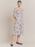 Ghost Lucy Floral Midi Dress, Blue/Multi