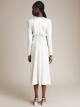 Ghost Meryl Satin Midi Dress, Ivory