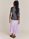 Ghost Luna Satin Midi Skirt, Lilac