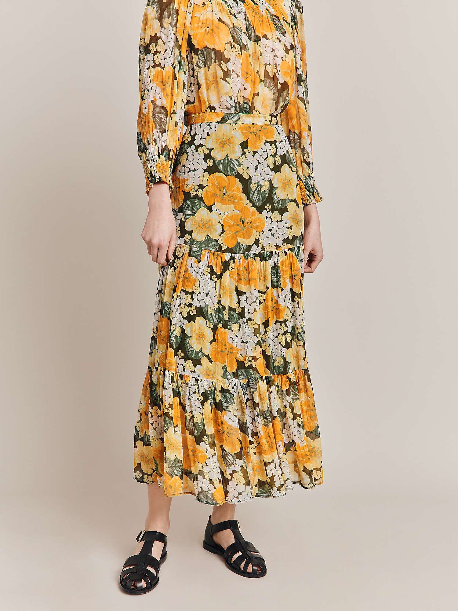 Buy Ghost Felicia Hydrangea Floral Skirt, Green/Multi Online at johnlewis.com