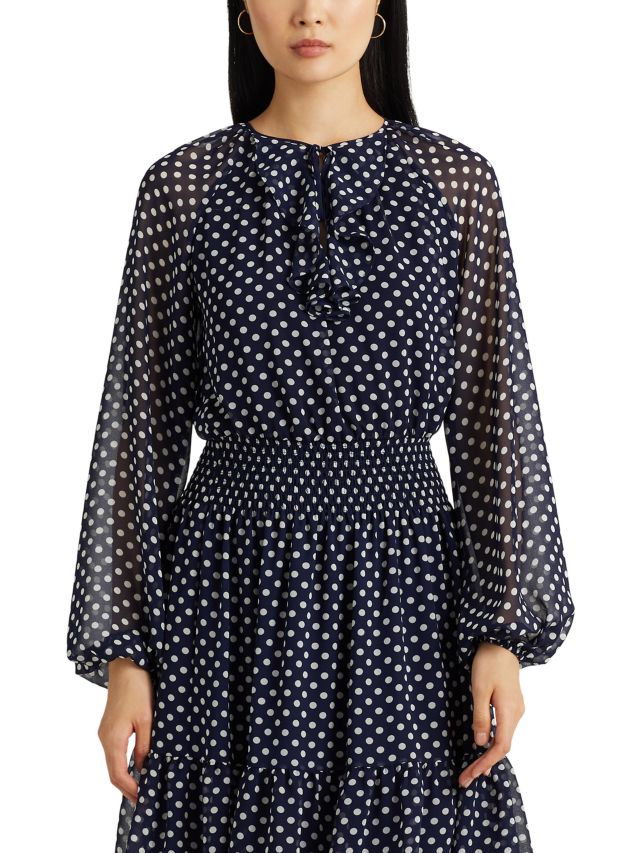 Ralph lauren blue 2024 polka dot dress