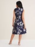 Phase Eight Petite Cassy Floral Print Dress, Navy/Multi