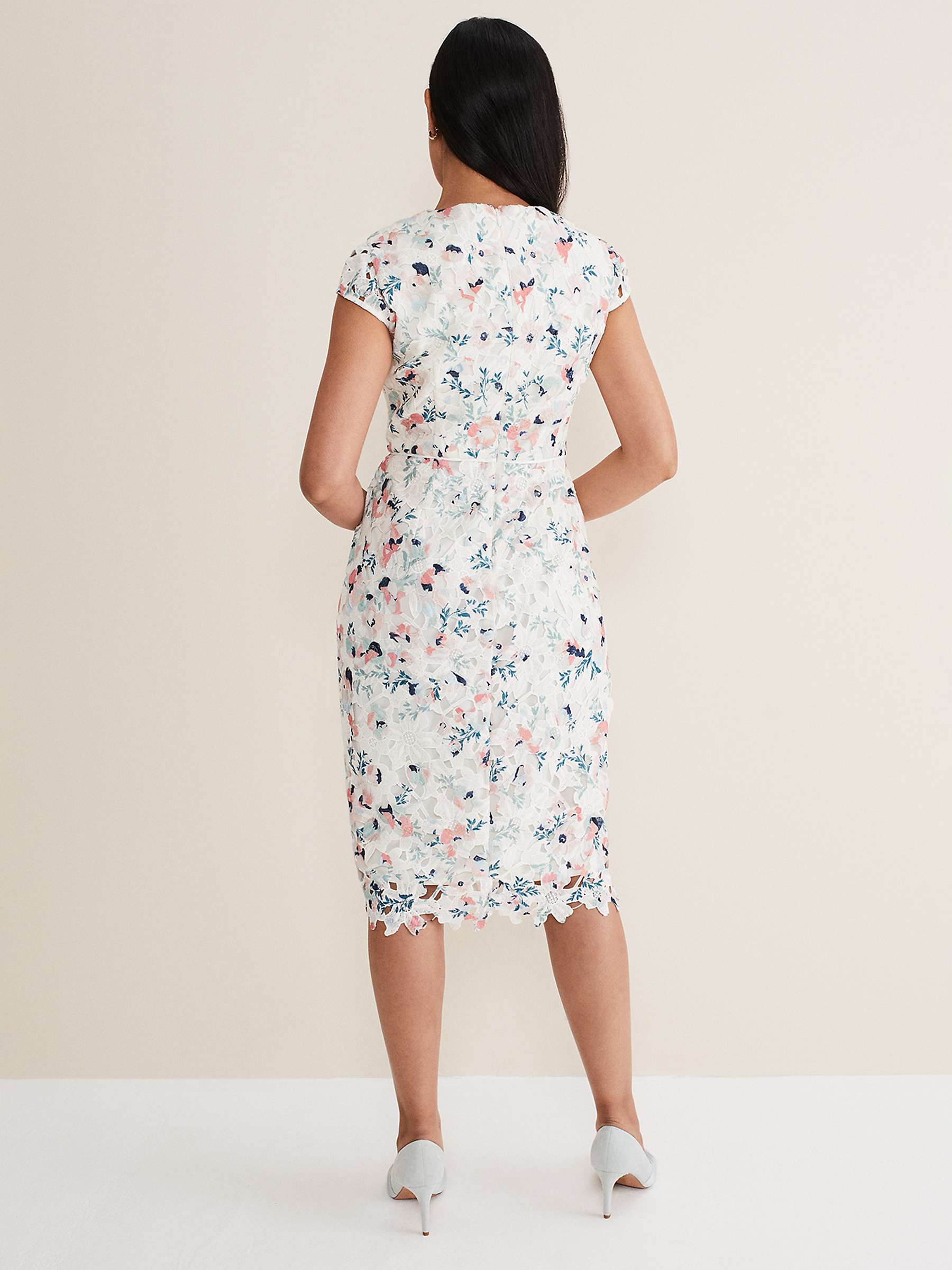 Buy Phase Eight Petite Franky Floral Lace Dress, Ivory/Multi Online at johnlewis.com