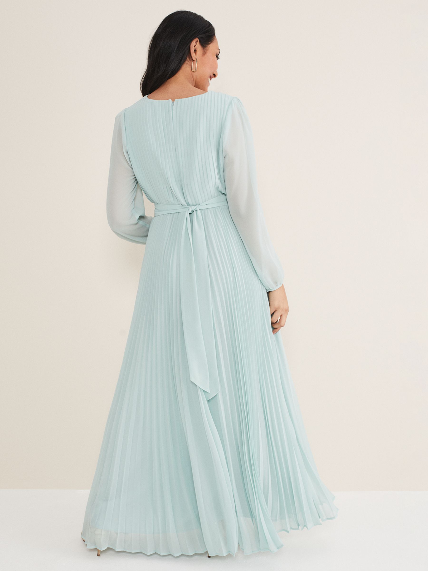 Buy Phase Eight Petite Alecia Pleated Maxi Dress, Peppermint Online at johnlewis.com