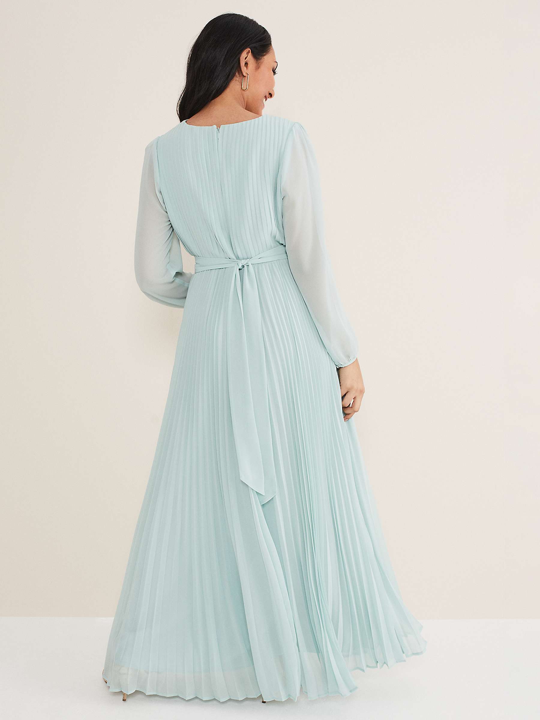 Buy Phase Eight Petite Alecia Pleated Maxi Dress, Peppermint Online at johnlewis.com