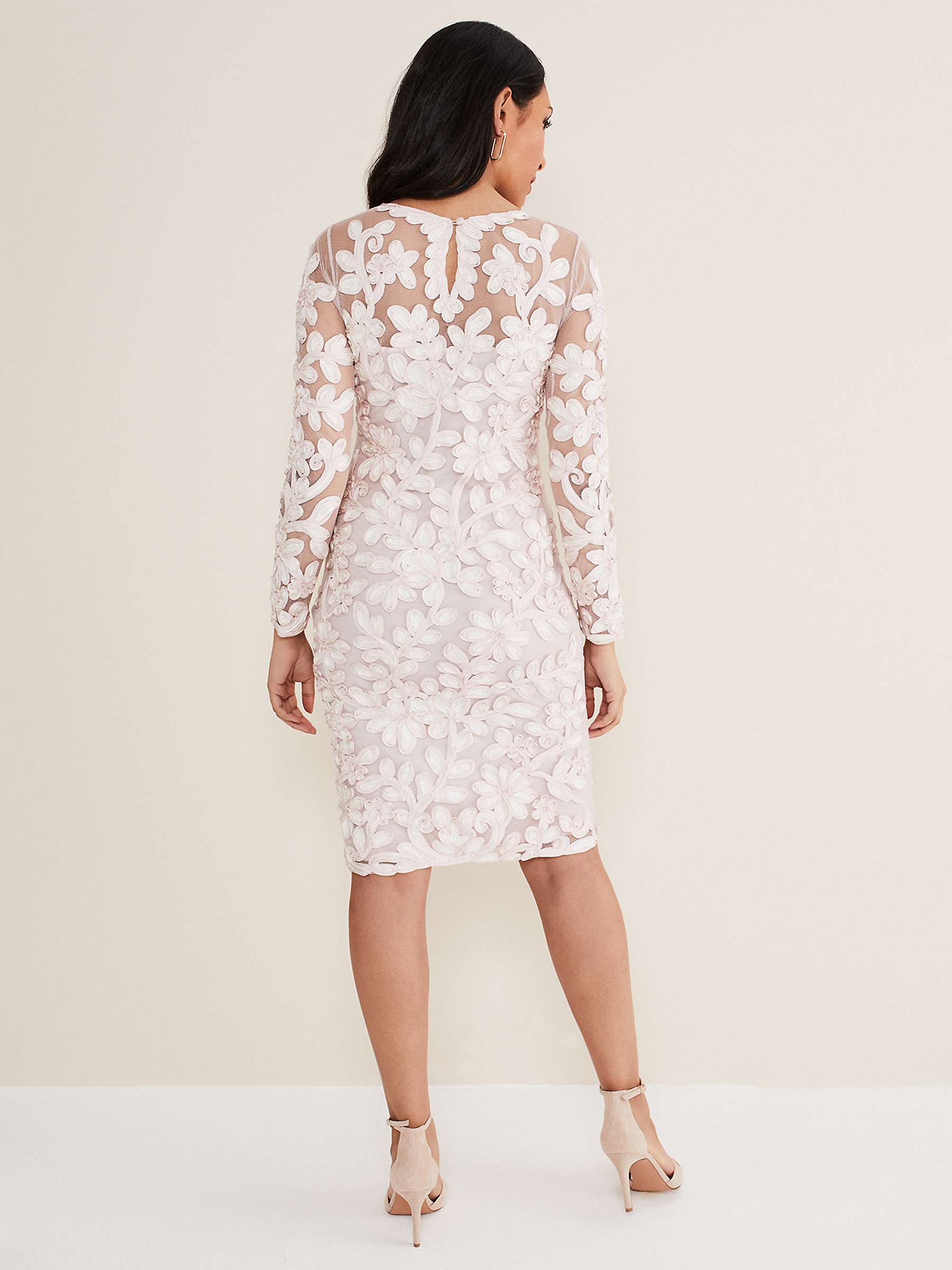 Buy Phase Eight Petite Annika Tapework Dress, Antique Rose/Ivory Online at johnlewis.com
