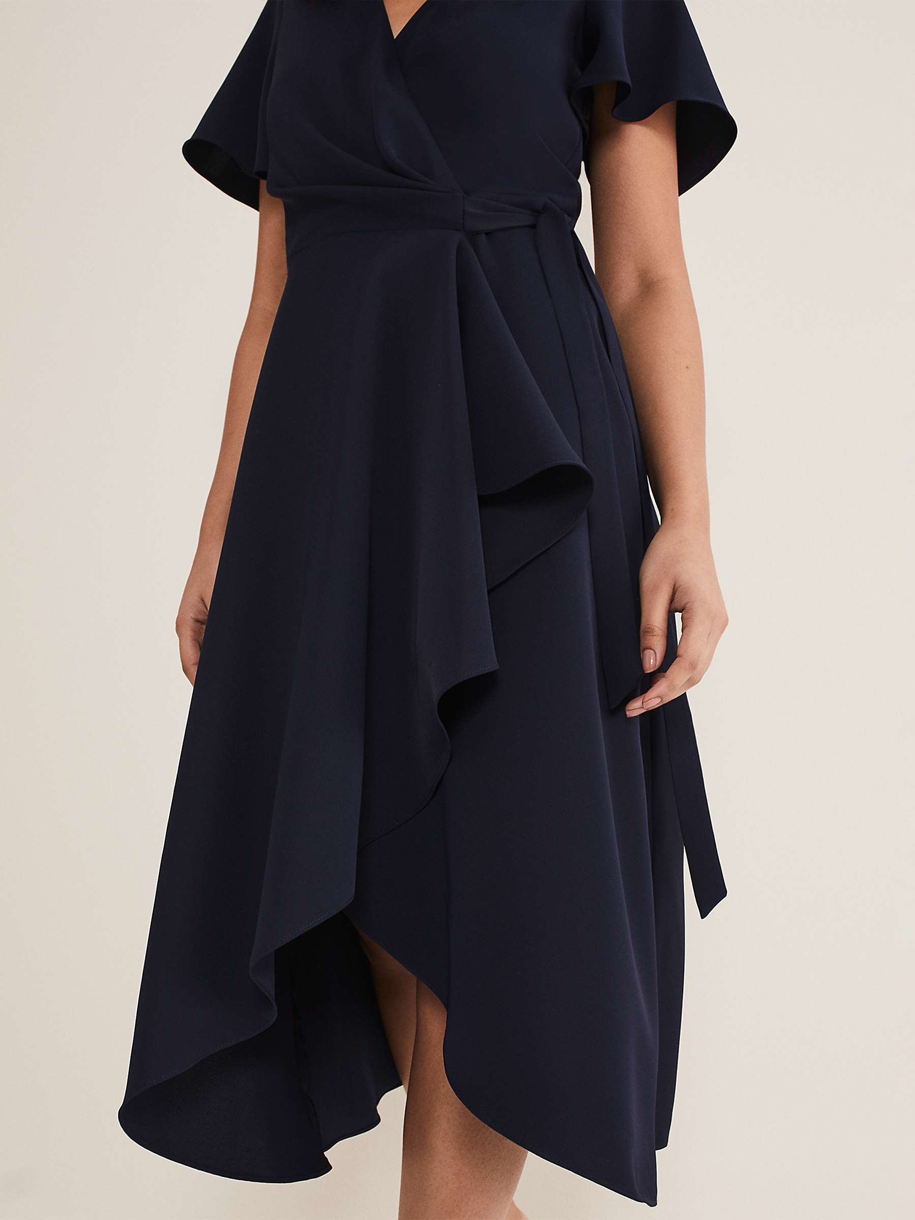 Buy Phase Eight Petite Julissa Frill Wrap Midi Dress, Navy Online at johnlewis.com