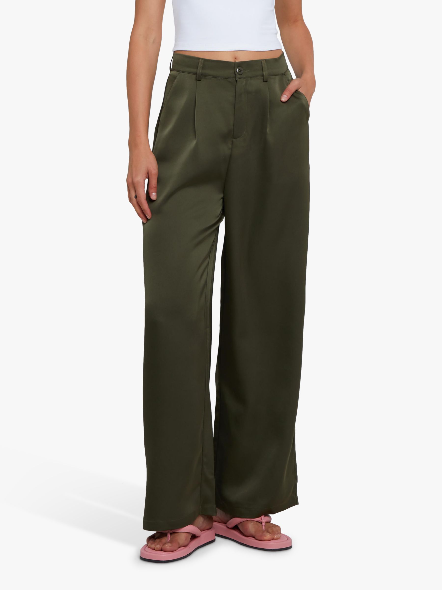 kourt Dixion Relaxed Trousers, Green at John Lewis & Partners