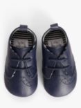 John Lewis Baby Leather Formal Pram Shoes, Navy
