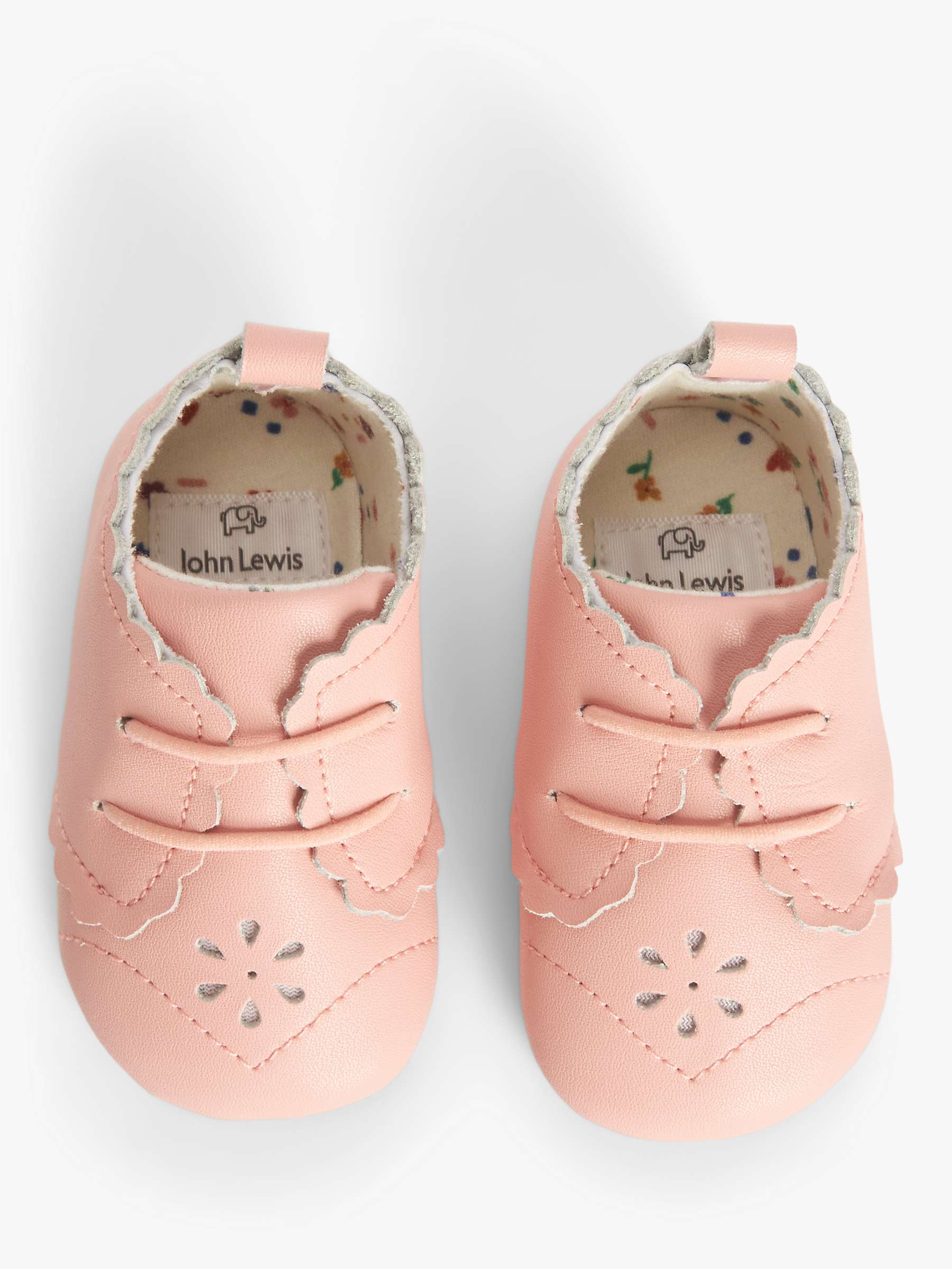 Buy John Lewis Baby Cut-Out Floral Leather Pram Shoes Online at johnlewis.com