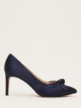 Phase Eight Satin Knot Front Court Shoes, Navy