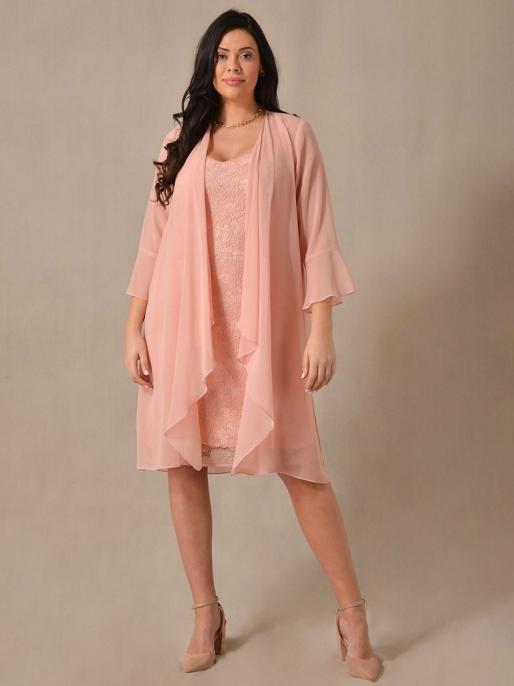 Buy Live Unlimited Waterfall Jacket Lace Dress Set,  Pink Online at johnlewis.com