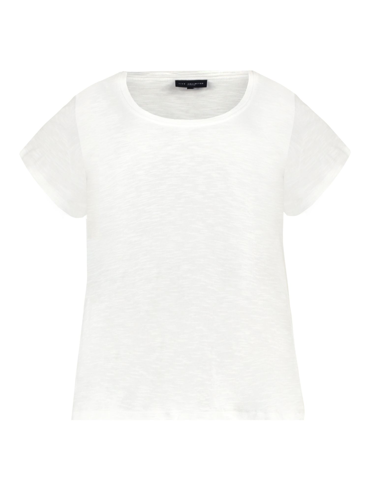 Live Unlimited Curve Textured Scoop Neck T-Shirt, White at John Lewis ...