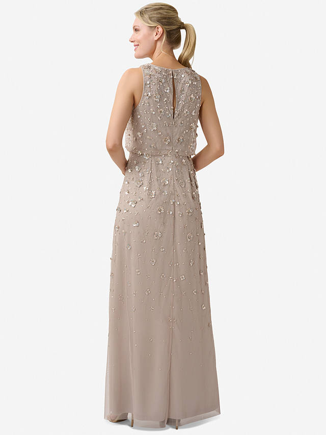 Adrianna Papell Halter Blouson Embellished Gown, Marble