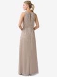 Adrianna Papell Halter Blouson Embellished Gown, Marble
