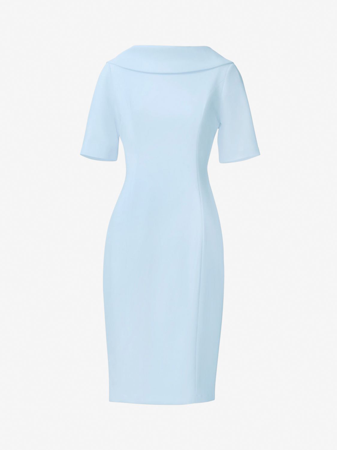 Adrianna Papell Roll Neck Sheath Knee Length Dress Blue Mist at