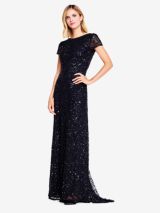 Adrianna Papell Scoop Back Sequin Maxi Dress Black at John Lewis