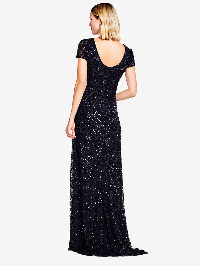 Adrianna Papell Scoop Back Sequin Maxi Dress, Black