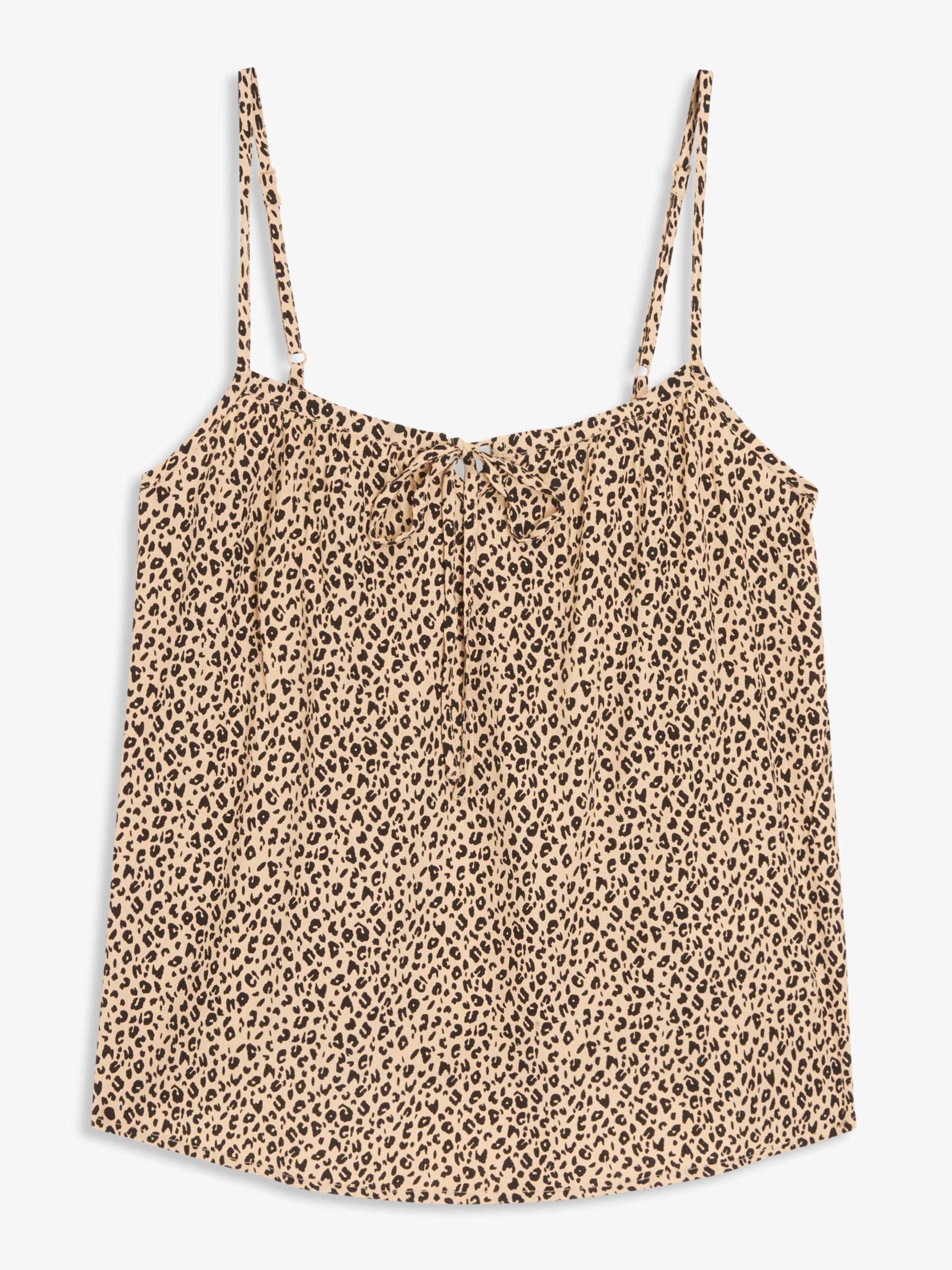 John Lewis ANYDAY Animal Print Strappy Camisole Top, Neutral/Multi at ...