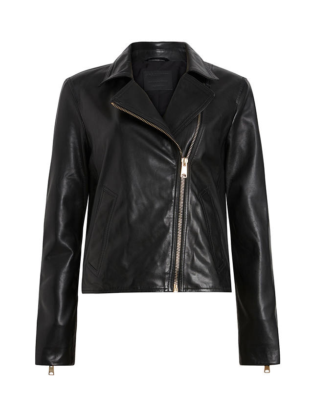 AllSaints Vela Leather Biker Jacket, Black